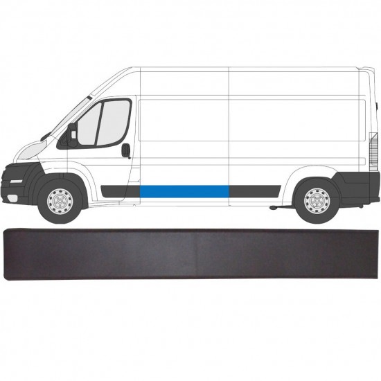 Sivulista Koristelista varten Fiat Ducato 2006- / Vasen = Oikea (symmetrinen) 6536