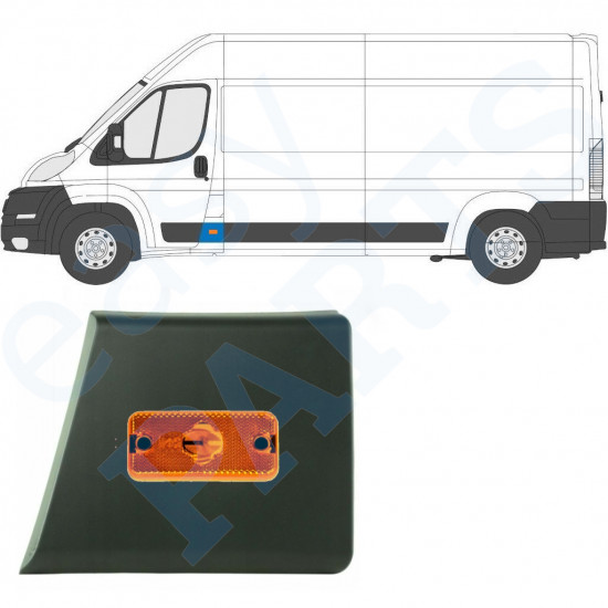 Etupilarin koristelista lampulla varten Fiat Ducato 2006- / Vasen 10677