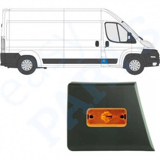 Etupilarin koristelista lampulla varten Fiat Ducato 2006- / Oikea /  10678