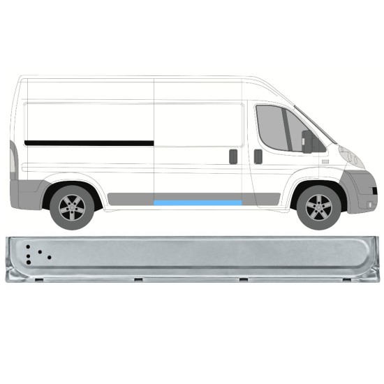 Sisäinen sivuoven kynnysprofiili varten Citroen Jumper 2006-2026 / Oikea 17044
