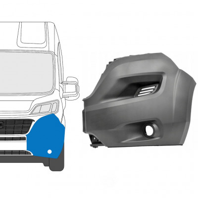 Etukulman korjauspaneeli aukolla varten Fiat Ducato 2014-2018 / Vasen 9040