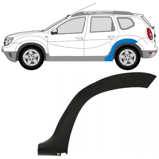 Takalokasuojan sivulista varten Dacia Duster 2010-2017 / Vasen 16020