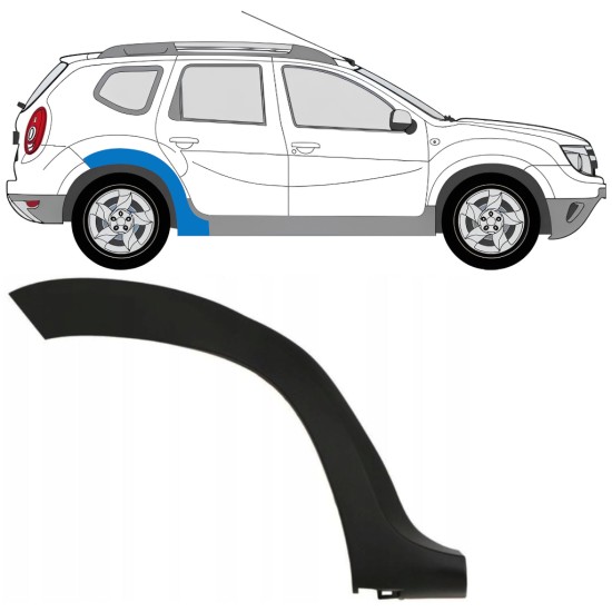Takalokasuojan sivulista varten Dacia Duster 2010-2017 / Oikea 16019