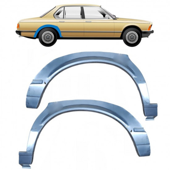 Takalokasuoja korjaussarja varten BMW 7 E23 1976-1986 / Vasen+Oikea / Sarja 10417