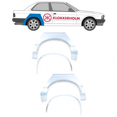 Sisäinen ja ulkoinen takalokasuojan korjauspaneeli varten BMW 3 E30 1987-1994 / Sarja 10853