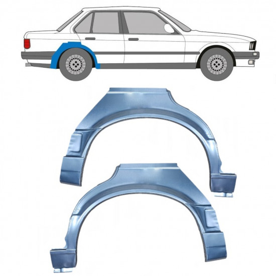 Takalokasuoja korjaussarja varten BMW 3 E30 1987-1994 / Vasen+Oikea / Sarja 9845