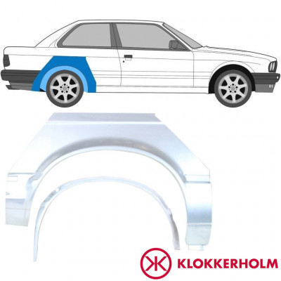 Sisäinen ja ulkoinen takalokasuojan korjauspaneeli varten BMW 3 E30 1982-1987 / Oikea / Sarja 10848