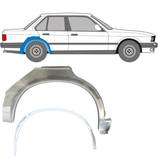 Sisäinen ja ulkoinen takalokasuojan korjauspaneeli varten BMW 3 E30 1982-1987 / Oikea / Sarja 10857