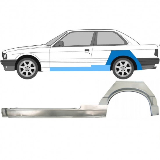 Kynnyspelti + takalokasuojan korjaussarja varten BMW 3 E30 1987-1994 / Vasen 11506