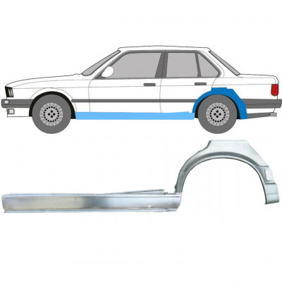 Kynnyspelti + takalokasuojan korjaussarja varten BMW 3 E30 1987-1994 / Vasen / Sarja 11241