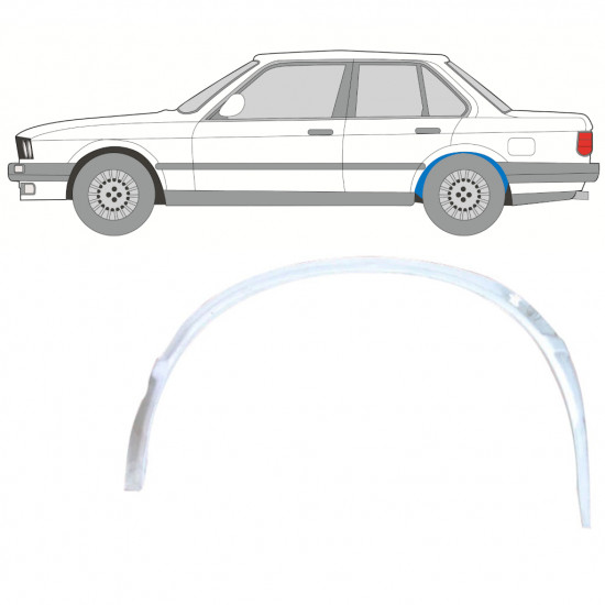 Takalokasuoja sisäkehä varten BMW 3 E30 1982- / Vasen 10846