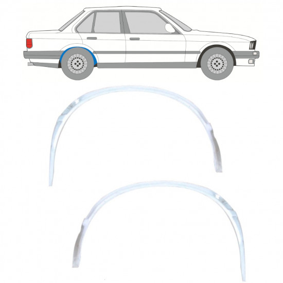 Takalokasuoja sisäkehä varten BMW 3 E30 1982- / Vasen+Oikea / Sarja 10847