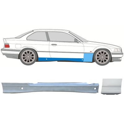Täysi kynnys ja etulokasuojan korjauspaneeli varten BMW 3 E36 1990-2000 / Oikea / COUPE / Sarja 17021