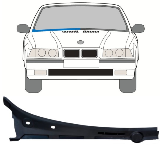 Tuulilasin korjauspaneeli varten BMW 3 E36 1990-2000 / Oikea / COMBI / SEDAN / COMPACT 16898