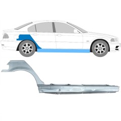 Kynnys ja takalokasuojan korjauspaneeli varten BMW 3 E46 1998-2006 / Oikea / Sarja 11258