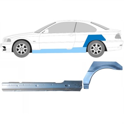 Kynnys ja takalokasuojan korjauspaneeli varten BMW 3 E46 1998-2006 / Vasen / COUPE / Sarja 17060