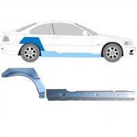 Kynnys ja takalokasuojan korjauspaneeli varten BMW 3 E46 1998-2006 / Oikea / COUPE / Sarja 17059