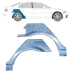 Takalokasuoja korjaussarja varten BMW 3 E46 1998-2006 / Vasen+Oikea / Sarja 6204