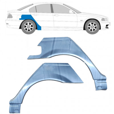 Takalokasuoja korjaussarja varten BMW E46 3 1998-2005 / Vasen+Oikea / Sarja 6204