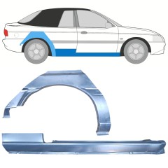 Kynnyspelti + takalokasuojan korjaussarja varten Ford Escort 1995-2000 / Oikea / CABRIO / Sarja 12589