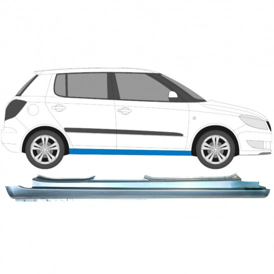 Kynnyspelti varten Skoda Fabia 2007-2015 / Oikea 6996