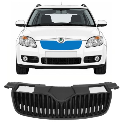 Musta säleikkö varten Skoda Fabia II 2007-2010 7524