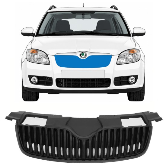 Musta säleikkö varten Skoda Fabia II 2007-2010 7524