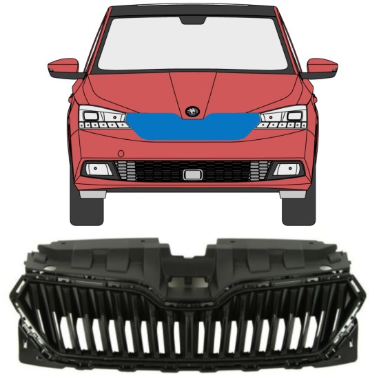 Säleikkö varten Skoda Fabia 2018-2021 16214