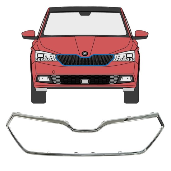 Säleikön kehys varten Skoda Fabia 2018-2021 16215