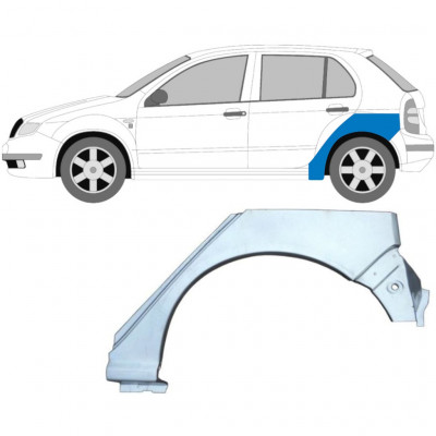 Takalokasuoja korjaussarja varten Skoda Fabia 1999-2007 / Vasen 6995