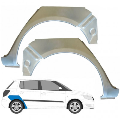 Takalokasuoja korjaussarja varten Skoda Fabia 2007-2015 / Vasen+Oikea / Sarja 9478