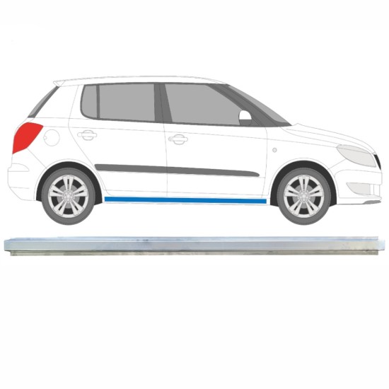 Kynnys sisäosa varten Skoda Fabia II 2007-2015 / Vasen = Oikea (symmetrinen) 16892