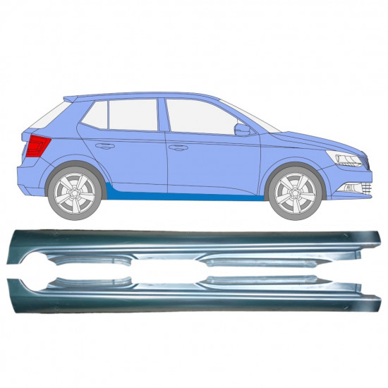 Kynnyspelti varten Skoda Fabia 2014- / Vasen+Oikea / Sarja 9823