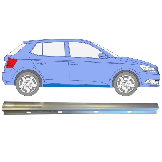 Kynnyspelti korjauspaneeli alempi osa varten Skoda Fabia 2014- / Oikea 14815