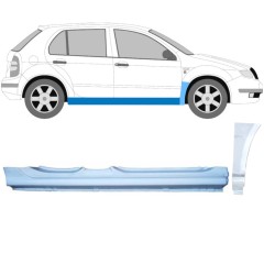Täysi kynnys ja etulokasuojan korjauspaneeli varten Skoda Fabia I 1999-2007 / Oikea / Sarja 11167