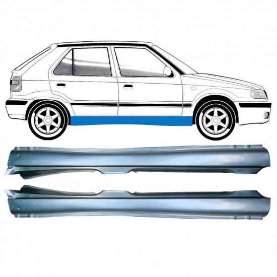 Kynnyspelti korjauspaneeli varten Skoda Felicia 1994-2001 / Vasen+Oikea / Sarja 10650