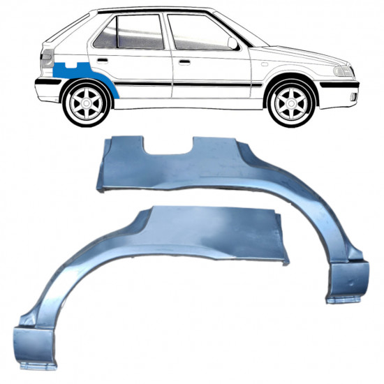 Takalokasuoja korjaussarja varten Skoda Felicia 1994-2001 / Vasen+Oikea / Sarja 10590