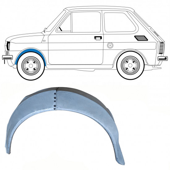 Etulokasuoja sisäkorjauspaneeli varten Fiat 126p 1972-1978 / Vasen 10216