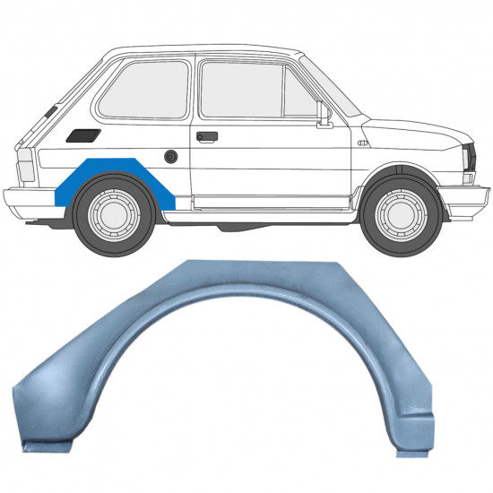 Takalokasuoja korjaussarja varten Fiat 126p 1972-2000 / Oikea 8871