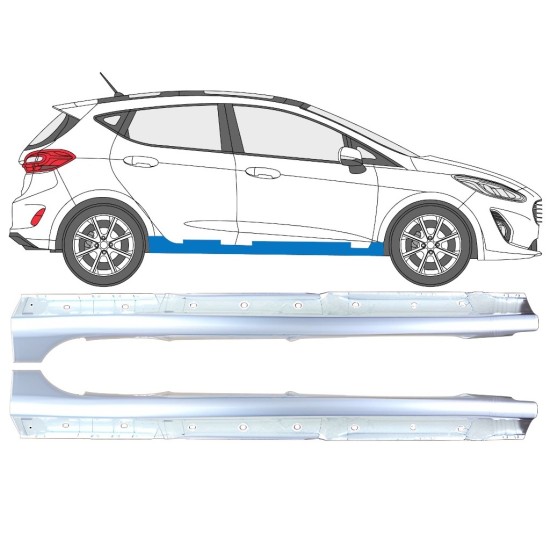 Kynnyspelti varten Ford Fiesta 2017-2023 / Vasen+Oikea / Sarja 16268