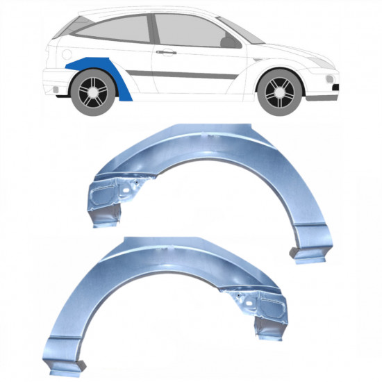 Takalokasuoja korjaussarja varten Ford Focus 1998-2007 / Vasen+Oikea / Sarja 6287