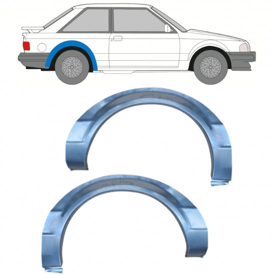 Takalokasuoja korjaussarja varten Ford Escort 1980-1986 / Vasen+Oikea / Sarja 10527