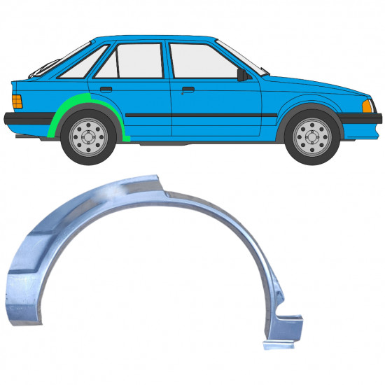 Takalokasuoja korjaussarja varten Ford Escort 1980-1986 / Oikea 7820