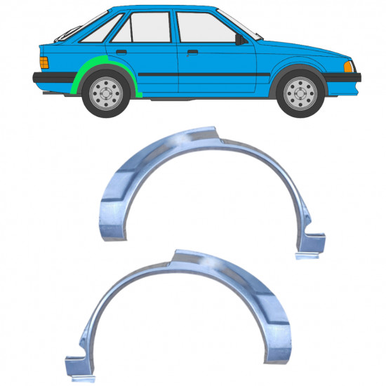 Takalokasuoja korjaussarja varten Ford Escort 1980-1986 / Vasen+Oikea / Sarja 9984