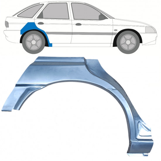 Takalokasuoja korjaussarja varten Ford Escort 1995-2000 / Oikea 8990