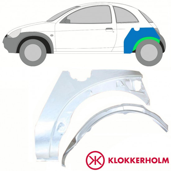 Sisäinen ja ulkoinen takalokasuojan korjauspaneeli varten Ford KA 1996-2008 / Vasen / Sarja 10776