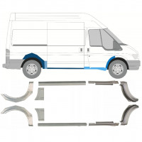 Kynnyspelti + takalokasuojan korjaussarja varten Ford Transit 2000-2013 / MWB / Vasen+Oikea / Sarja 10637