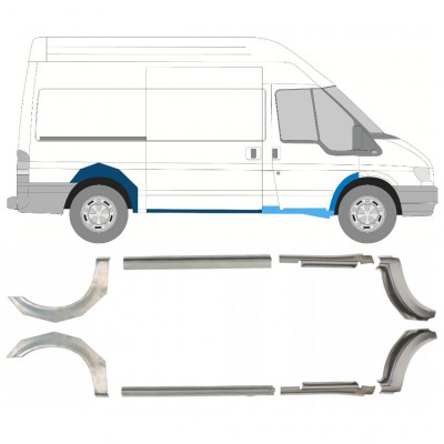 Kynnyspelti + takalokasuojan korjaussarja varten Ford Transit 2000-2013 / MWB / Sarja 9693