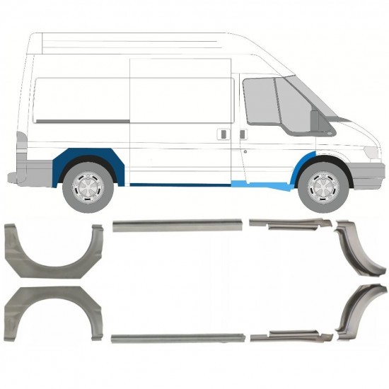 Kynnyspelti + takalokasuojan korjaussarja varten Ford Transit 2000-2013 / Sarja 9692