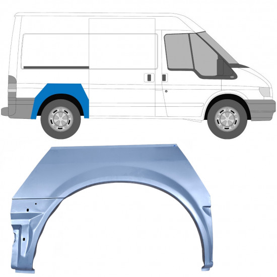 Takalokasuoja korjaussarja varten Ford Transit 2000- / SWB / Oikea 7156